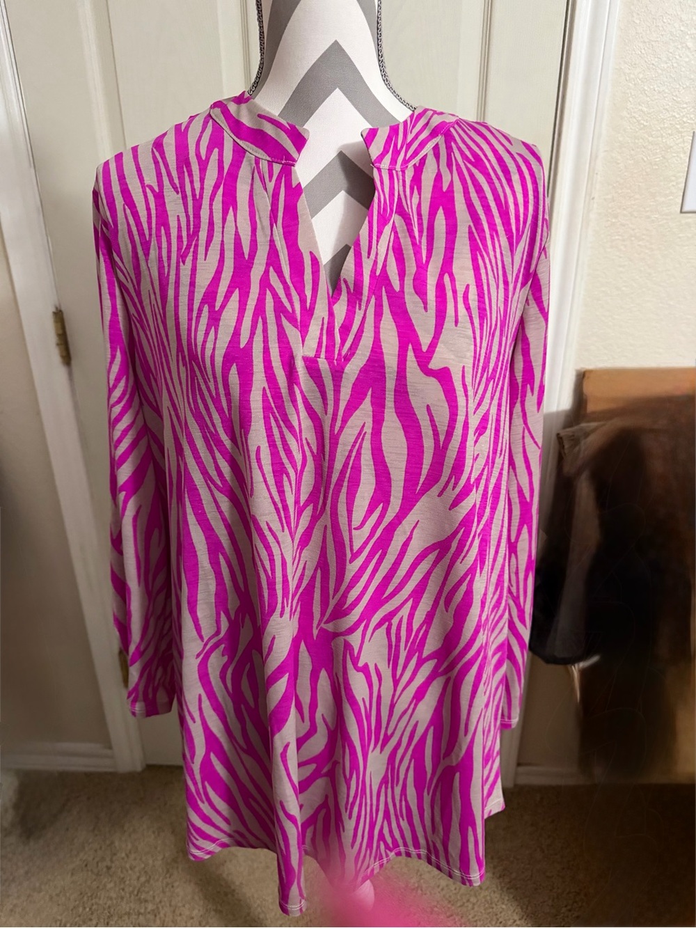 Scarlett Fuchsia Zebra-Print Tunic